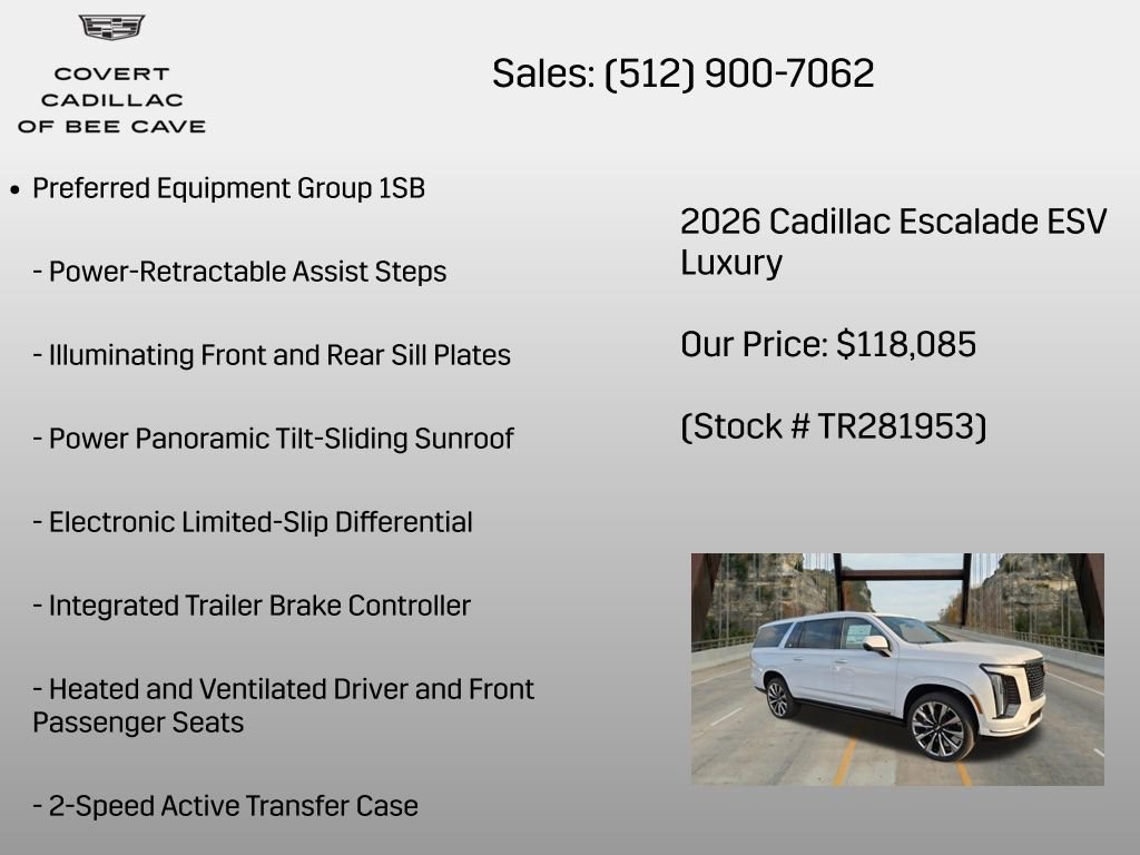 New 2026 Cadillac Escalade ESV Luxury w/ Touring Package AWD/4WD image 6