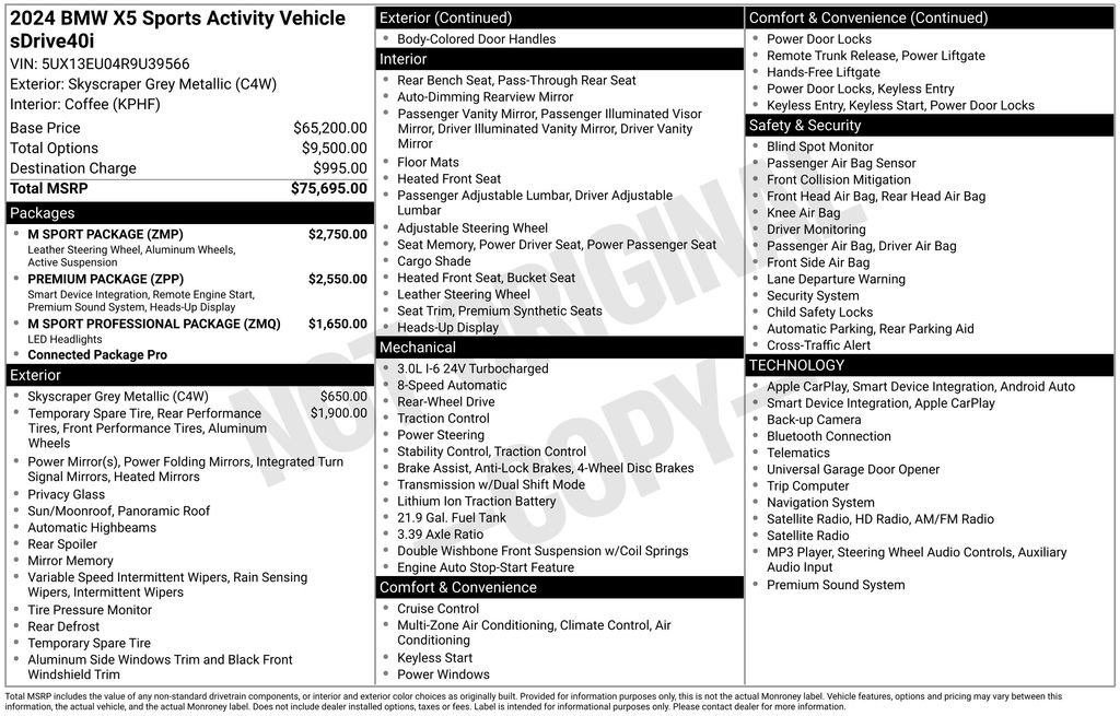 Used 2024 BMW X5 sDrive40i w/ M Sport Package RWD image 2