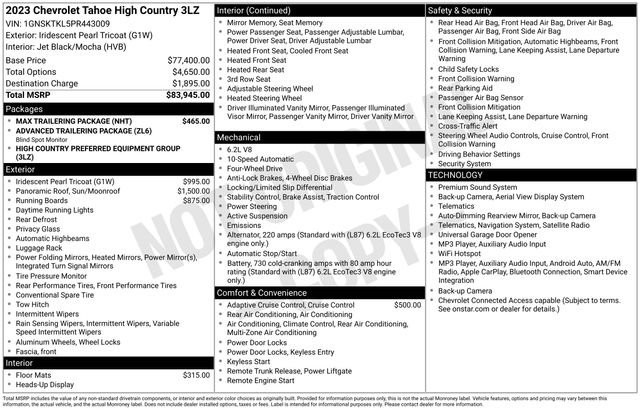Used 2023 Chevrolet Tahoe High Country w/ Max Trailering Package AWD/4WD image 3