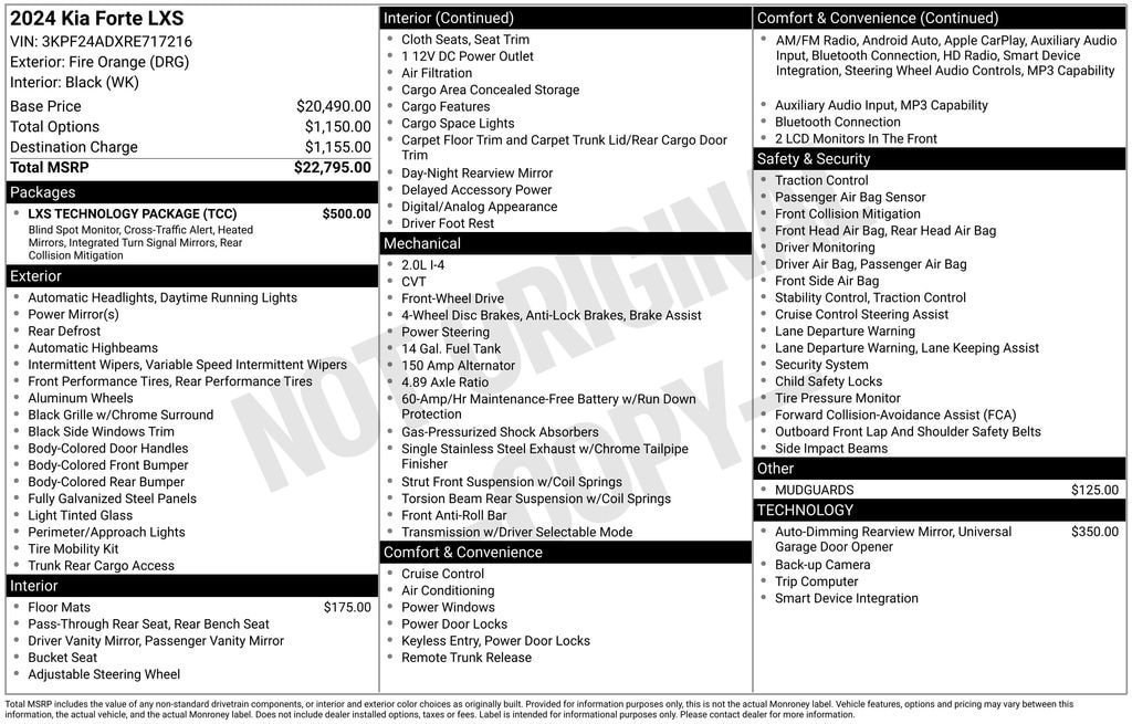 Certified 2024 Kia Forte LXS w/ LXS Technology Package FWD image 22