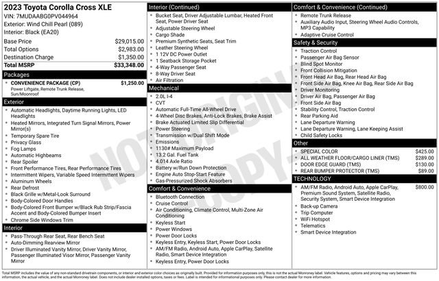 Used 2023 Toyota Corolla Cross XLE w/ Convenience Package AWD/4WD image 2