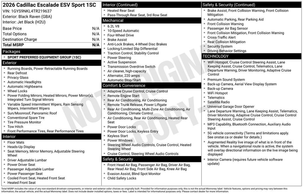 Used 2026 Cadillac Escalade ESV Sport AWD/4WD image 35