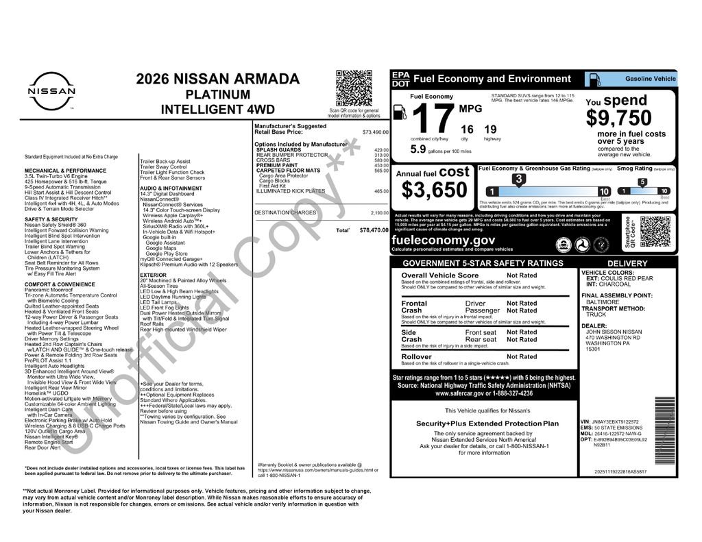 New 2026 Nissan Armada Platinum image 2
