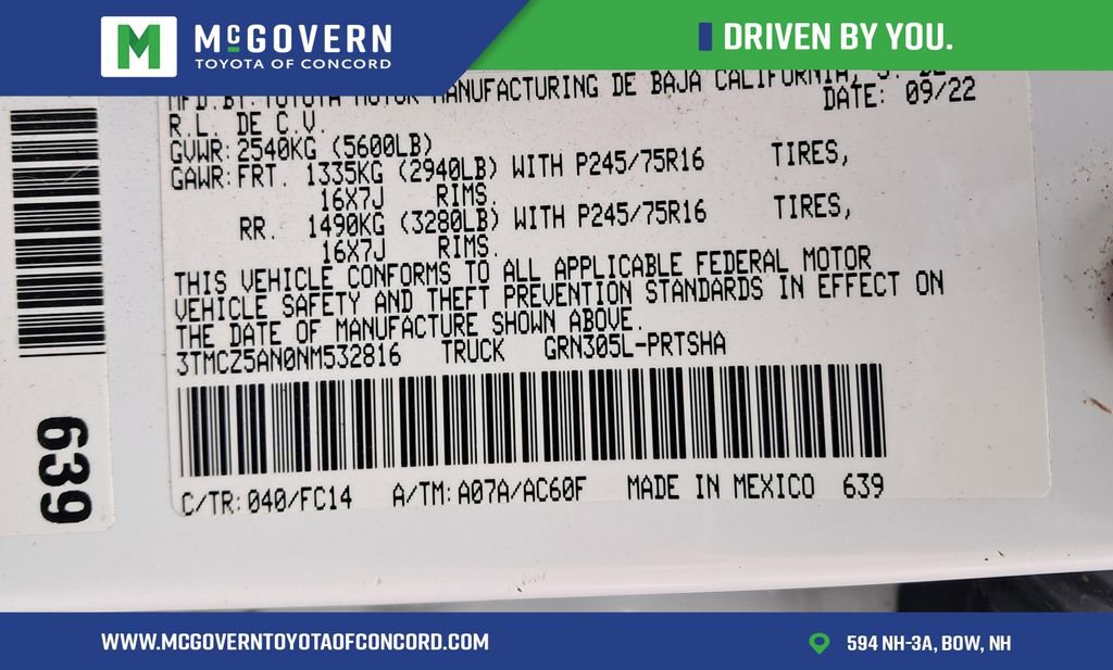 Used 2022 Toyota Tacoma SR5 AWD/4WD image 34