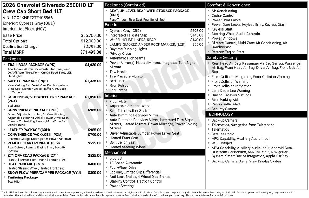 New 2026 Chevrolet Silverado 2500 LT w/ Trail Boss Package AWD/4WD image 22