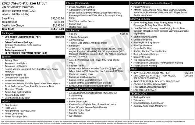 Used 2023 Chevrolet Blazer LT w/ LPO, Floor Liner Package image 18