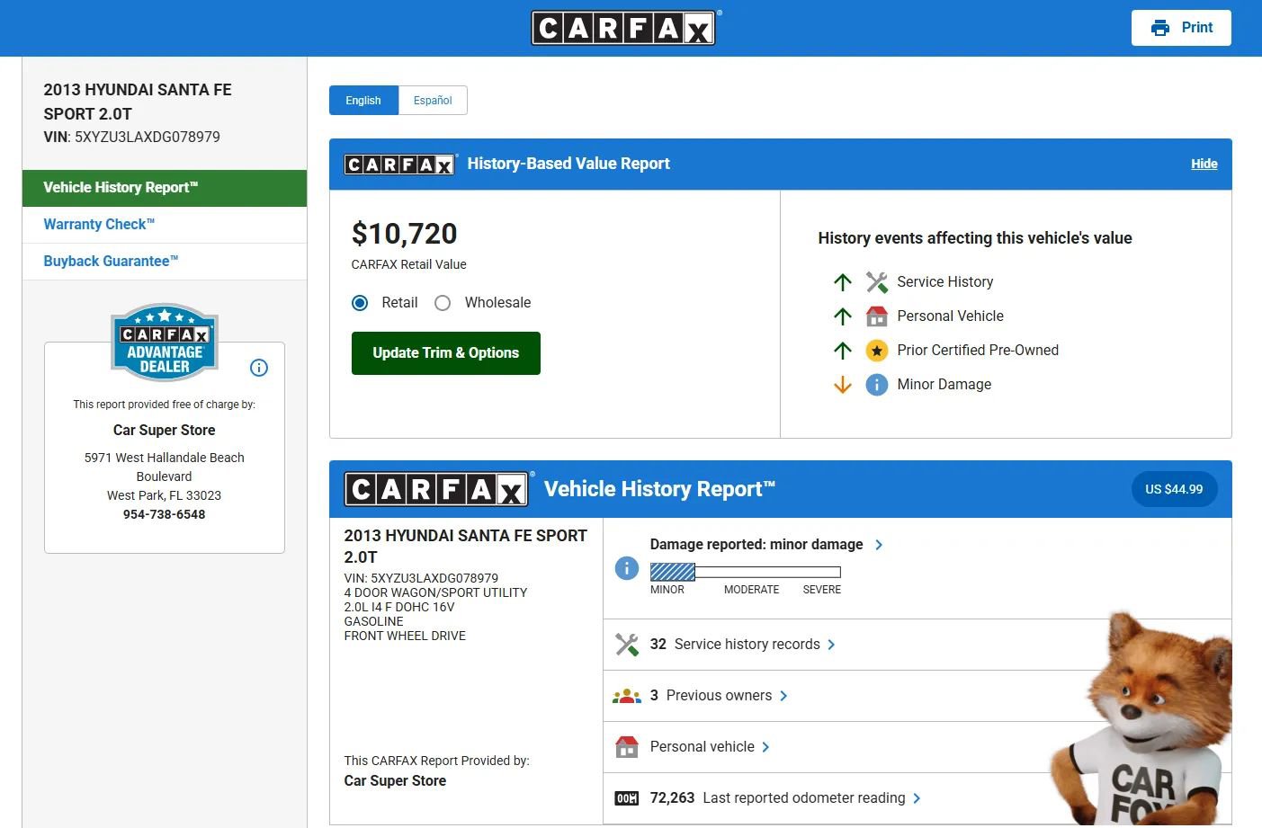 Used 2013 Hyundai Santa Fe Sport 2.0T FWD image 4