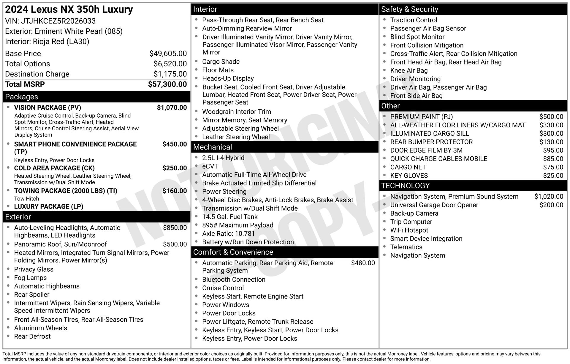 Used 2024 Lexus NX 350h AWD w/ Vision Package image 43
