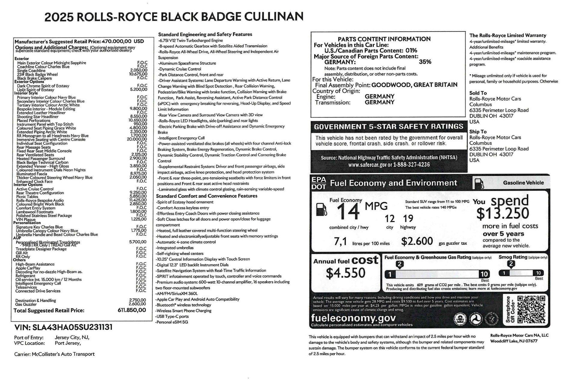 Used 2025 Rolls-Royce Cullinan Black Badge AWD/4WD image 23