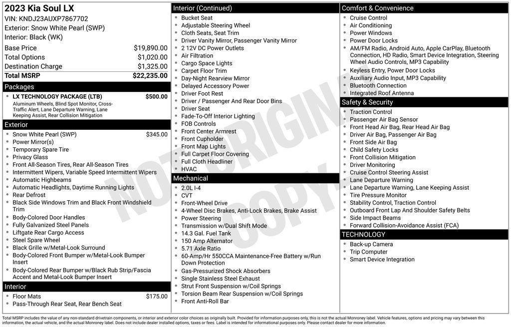 Used 2023 Kia Soul LX w/ LX Technology Package FWD image 20