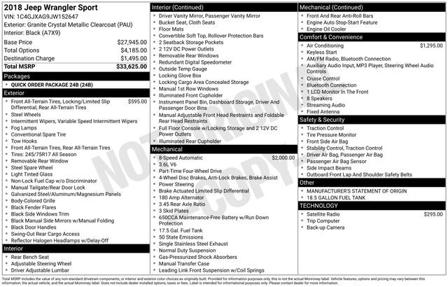 Used 2018 Jeep Wrangler Sport image 16