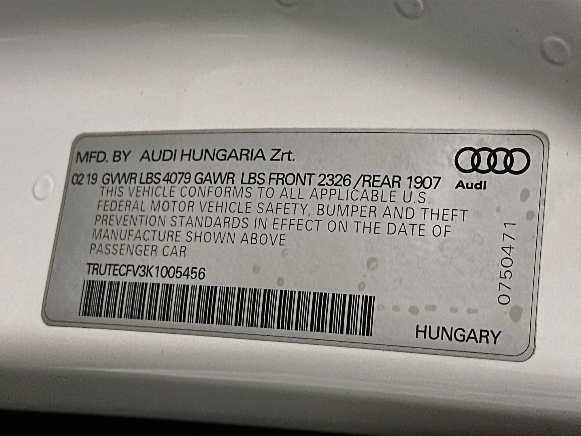 Used 2019 Audi TT 2.0T w/ Technology Package AWD/4WD image 12