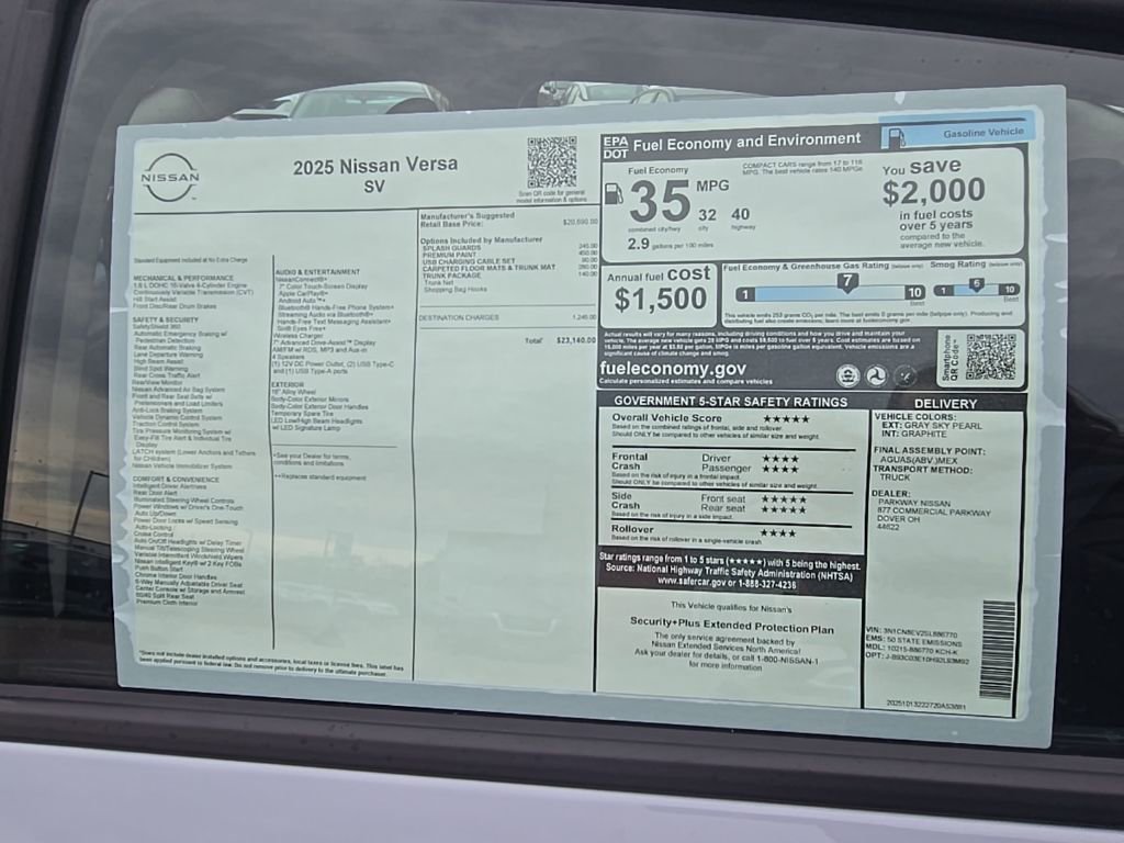 New 2025 Nissan Versa SV w/ Trunk Package image 28