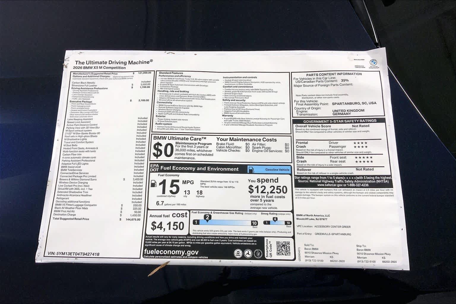 New 2026 BMW X5 M Competition w/ Executive Package AWD/4WD image 22