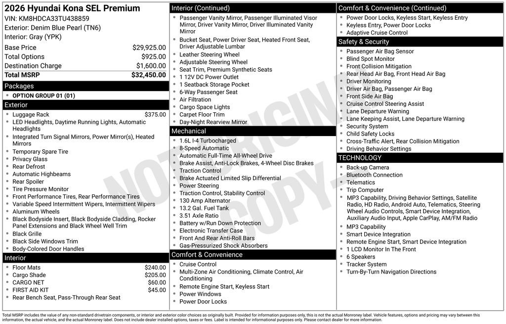 New 2026 Hyundai Kona SEL Premium image 4