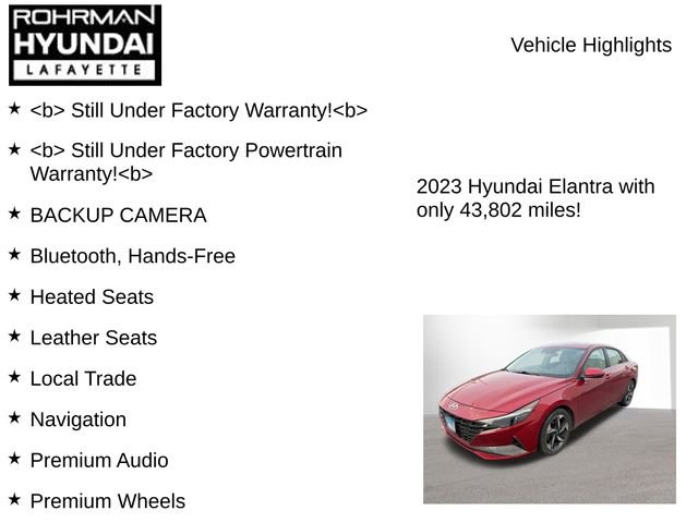 Used 2023 Hyundai Elantra Limited w/ Preferred Accessory Package image 7