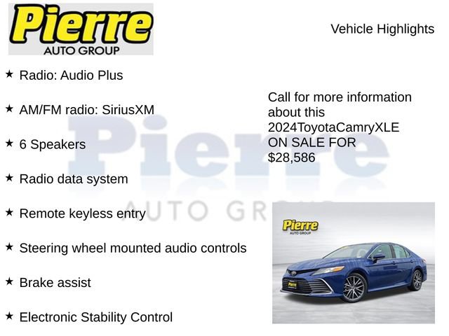 Used 2024 Toyota Camry XLE w/ Cold Weather Package AWD/4WD image 7