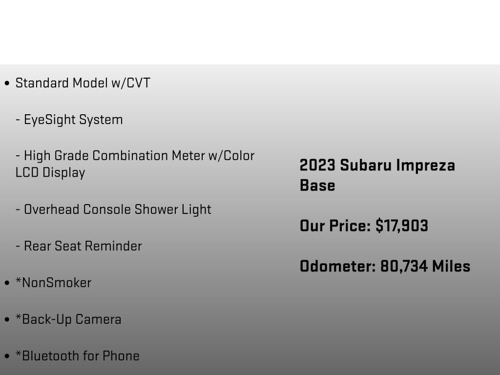 Used 2023 Subaru Impreza 2.0i AWD/4WD image 6