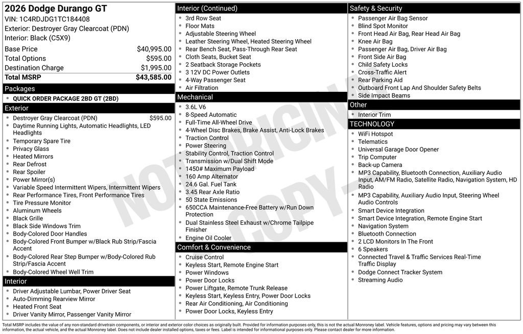 Used 2026 Dodge Durango GT AWD/4WD image 33