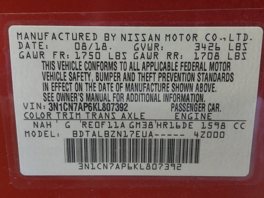 Used 2019 Nissan Versa SV FWD image 33