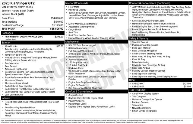 Used 2023 Kia Stinger GT2 w/ Red Interior Color Package image 29