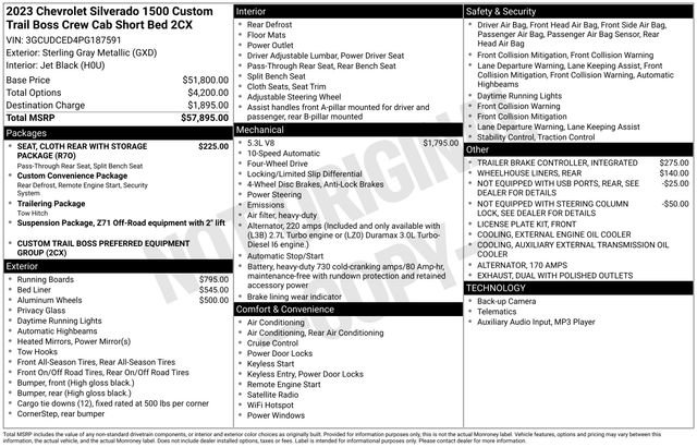 Used 2023 Chevrolet Silverado 1500 Custom Trail Boss image 20