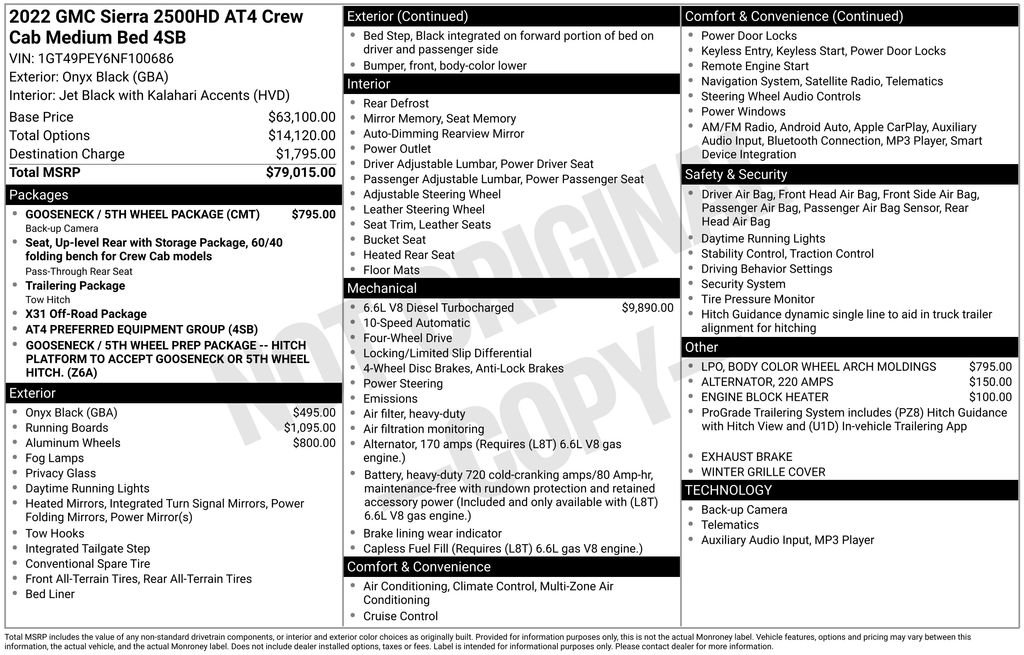 Used 2022 GMC Sierra 2500 AT4 w/ Gooseneck/5TH Wheel Package image 42