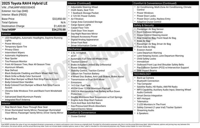 Used 2025 Toyota RAV4 LE AWD/4WD image 27