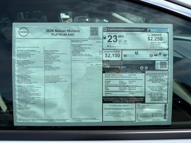 New 2026 Nissan Murano Platinum w/ Cargo Package AWD/4WD image 31