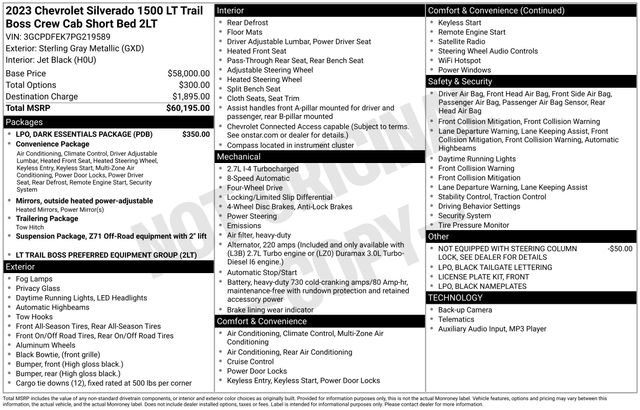 Used 2023 Chevrolet Silverado 1500 LT Trail Boss w/ LPO, Dark Essentials Package image 5