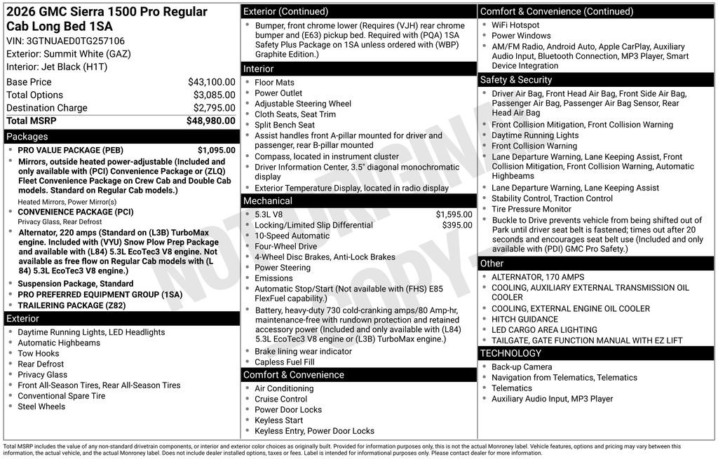 New 2026 GMC Sierra 1500 Pro w/ Pro Value Package image 4