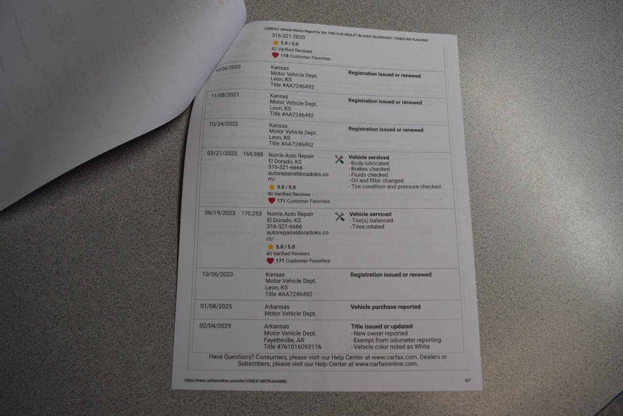 Used 1994 Chevrolet Blazer 4WD image 66