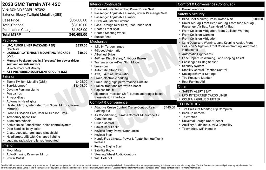 Certified 2023 GMC Terrain AT4 w/ LPO, Floor Liner Package AWD/4WD image 2
