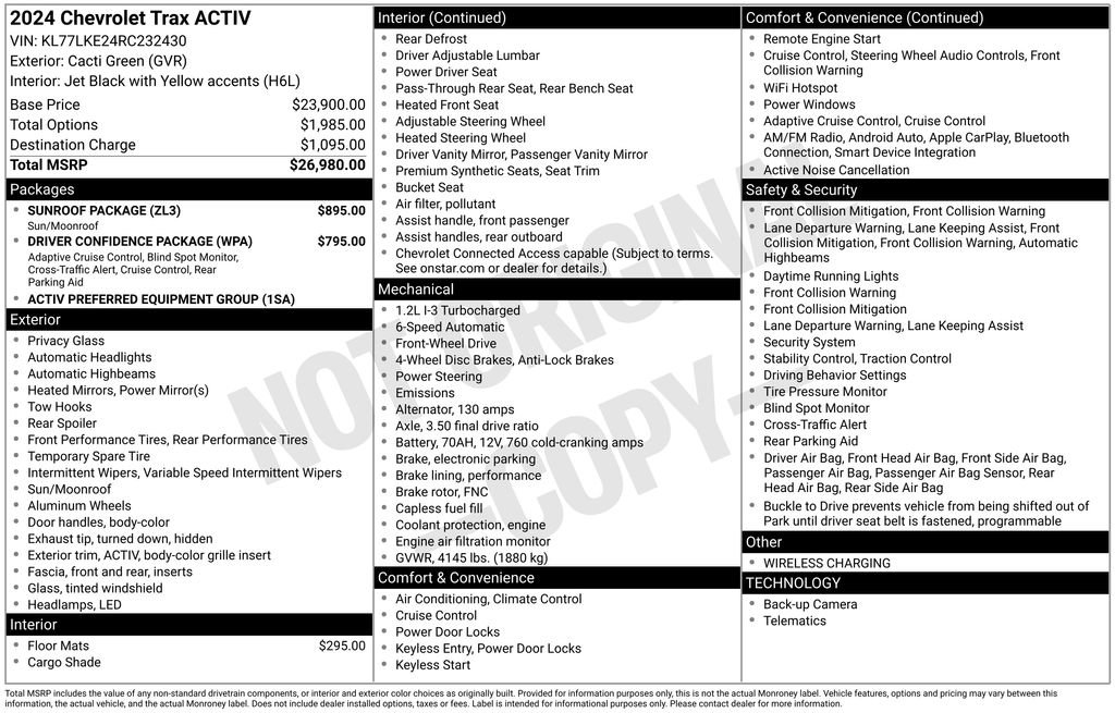 Certified 2024 Chevrolet Trax ACTIV w/ Sunroof Package FWD image 33