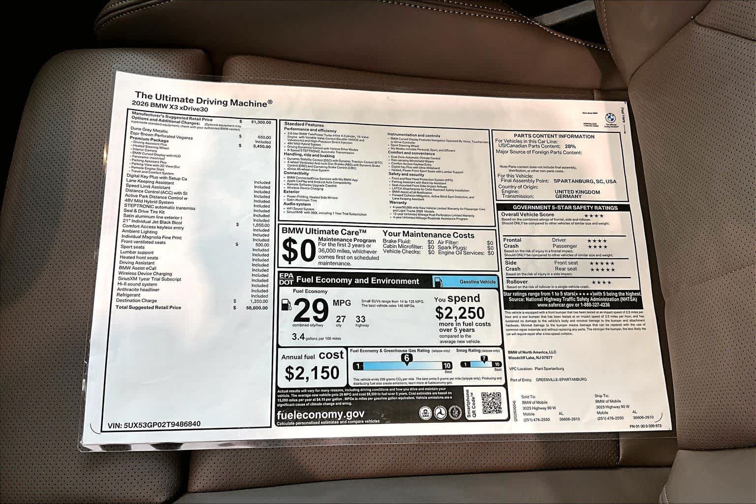 New 2026 BMW X3 xDrive30i w/ Premium Package AWD/4WD image 20