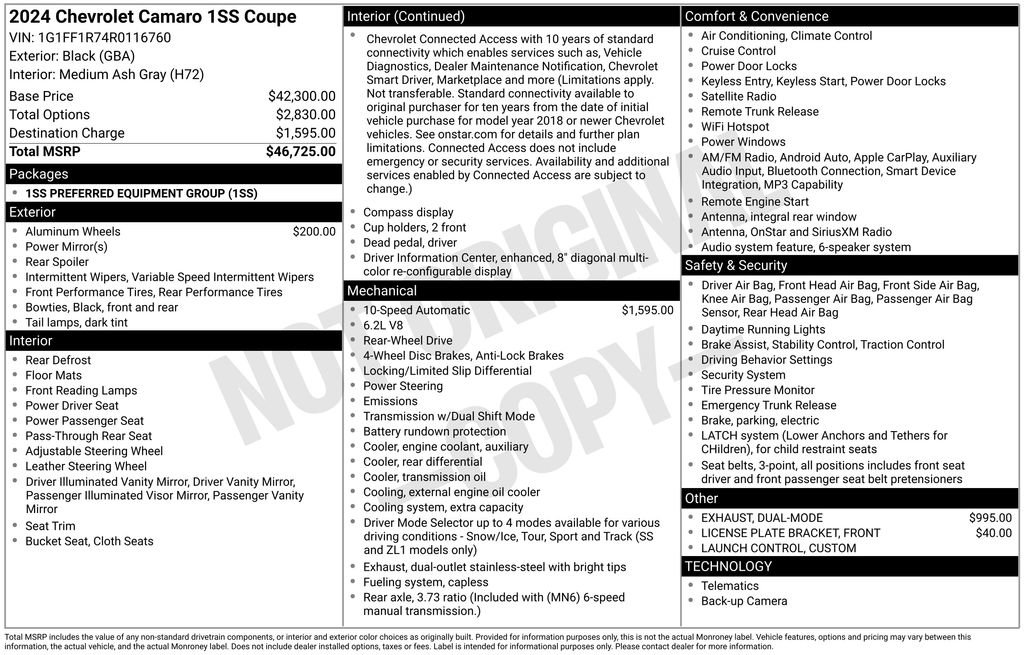 Used 2024 Chevrolet Camaro SS image 2