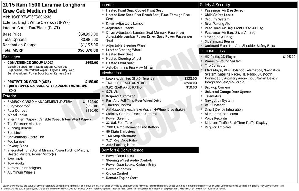 Used 2015 RAM 1500 Laramie Longhorn w/ Convenience Group AWD/4WD image 31
