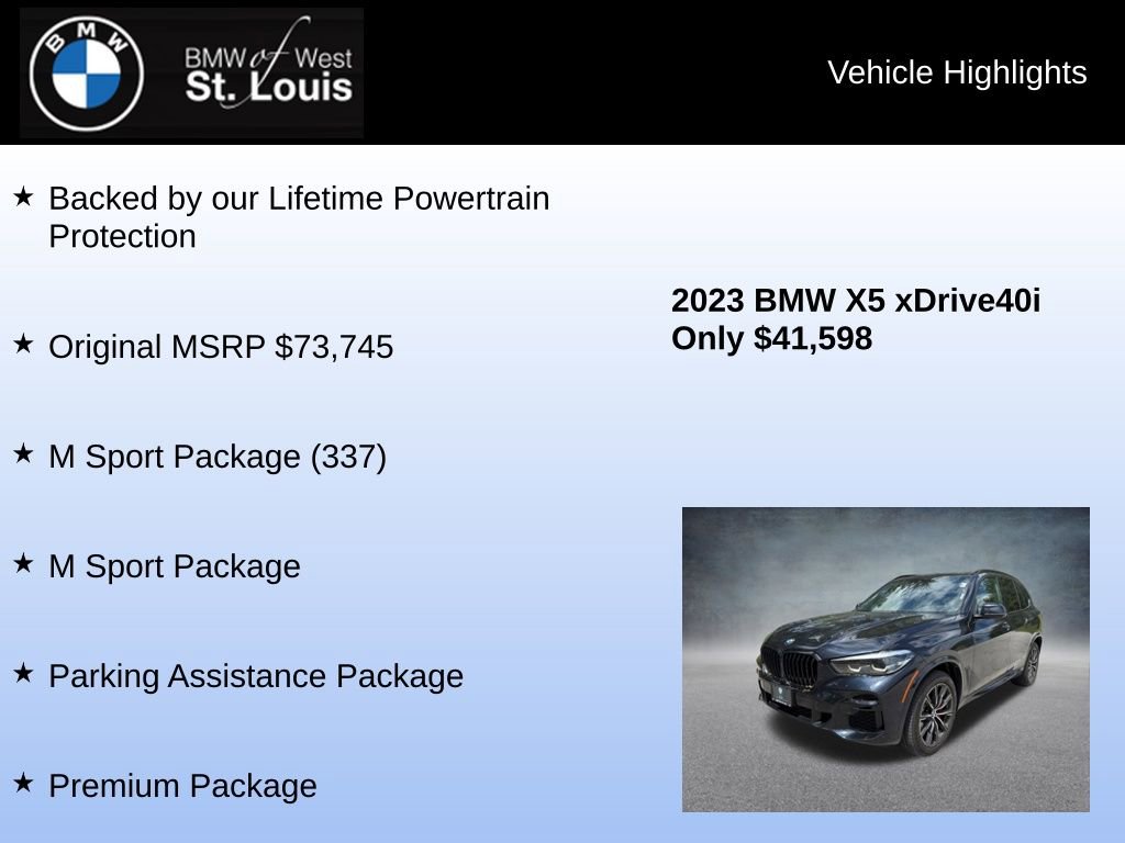 Used 2023 BMW X5 xDrive40i w/ M Sport Package AWD/4WD image 8
