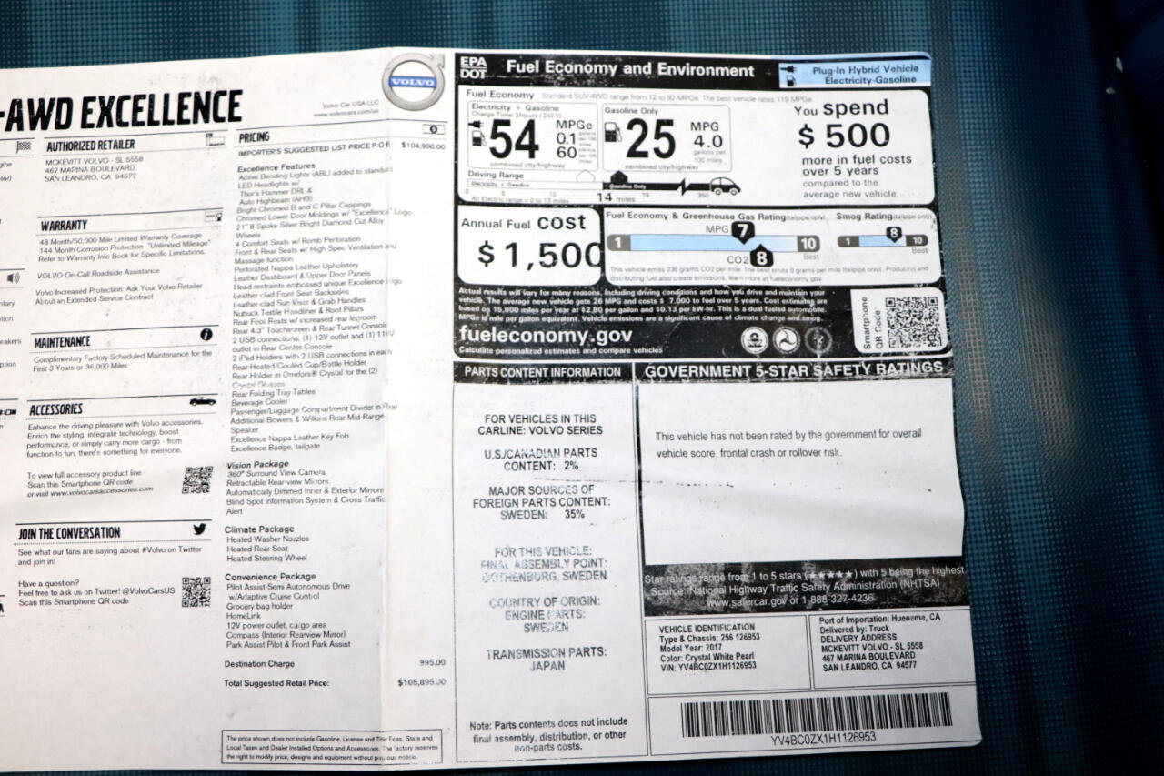 Used 2017 Volvo XC90 T8 Excellence image 57