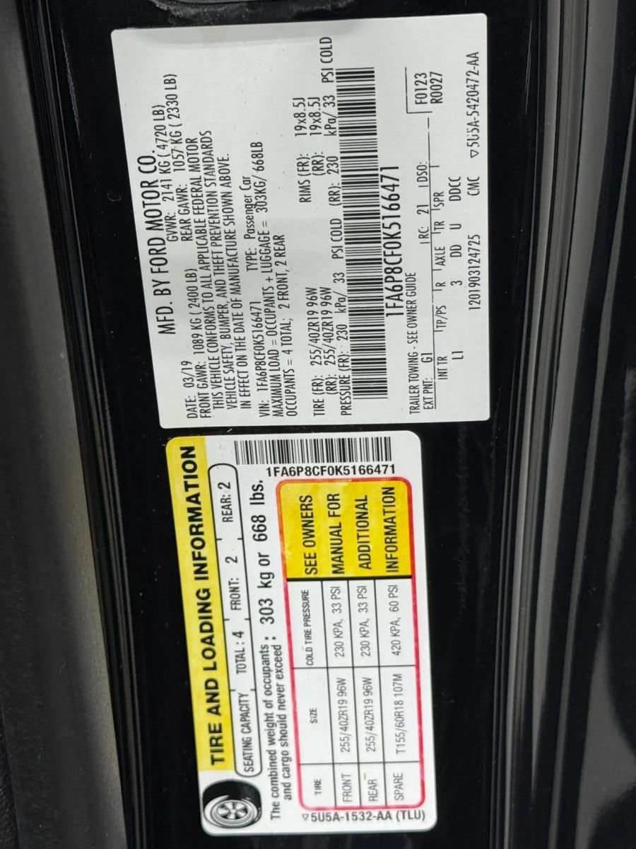 Used 2019 Ford Mustang GT Premium w/ California Special Package RWD image 42