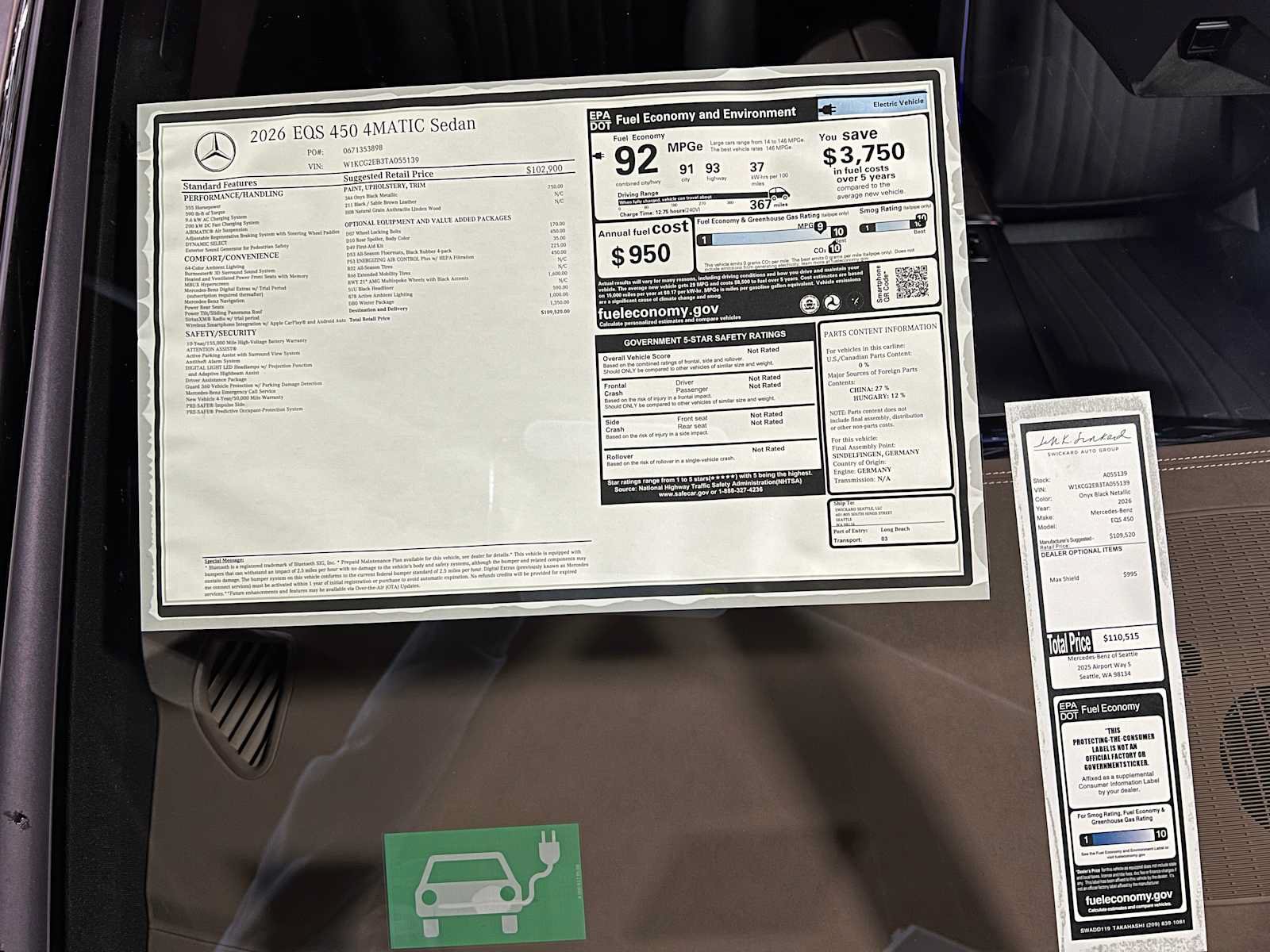 New 2026 Mercedes-Benz EQS 450+ 4MATIC Sedan image 45
