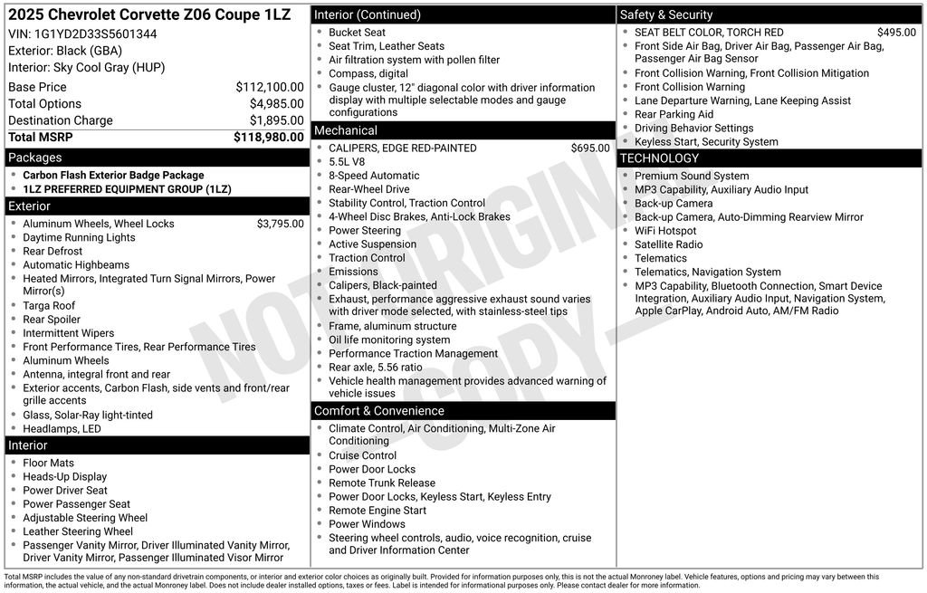 Used 2025 Chevrolet Corvette Z06 image 54