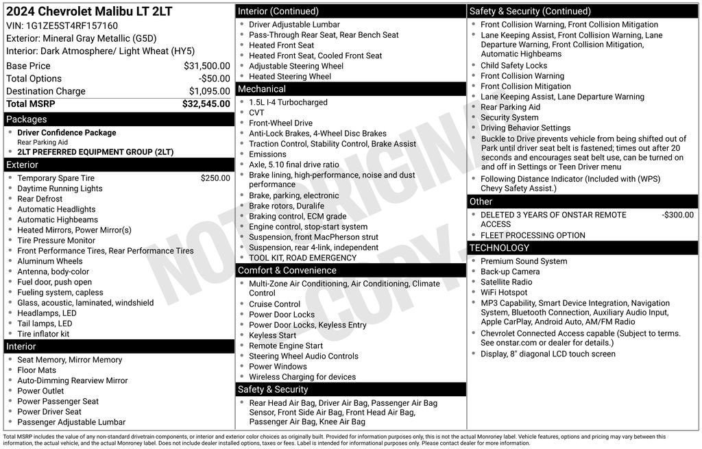 Used 2024 Chevrolet Malibu LT FWD image 39