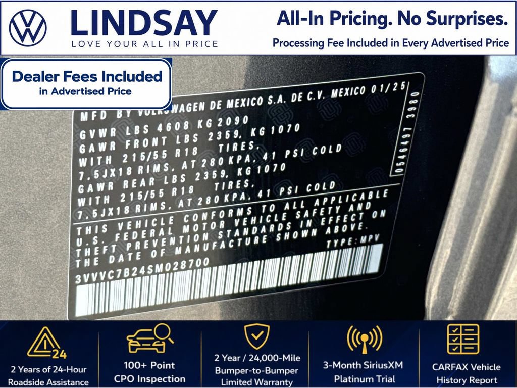 Certified 2025 Volkswagen Taos SE w/ Panoramic Sunroof Package AWD/4WD image 27