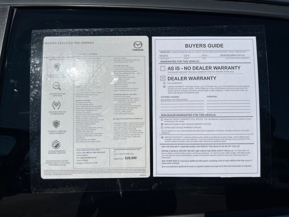 Certified 2023 MAZDA CX-5 Carbon Edition image 33