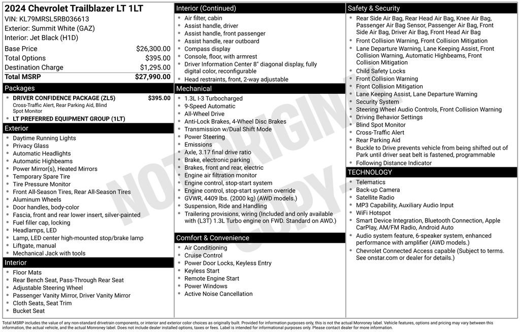 Certified 2024 Chevrolet TrailBlazer LT w/ Driver Confidence Package AWD/4WD image 6