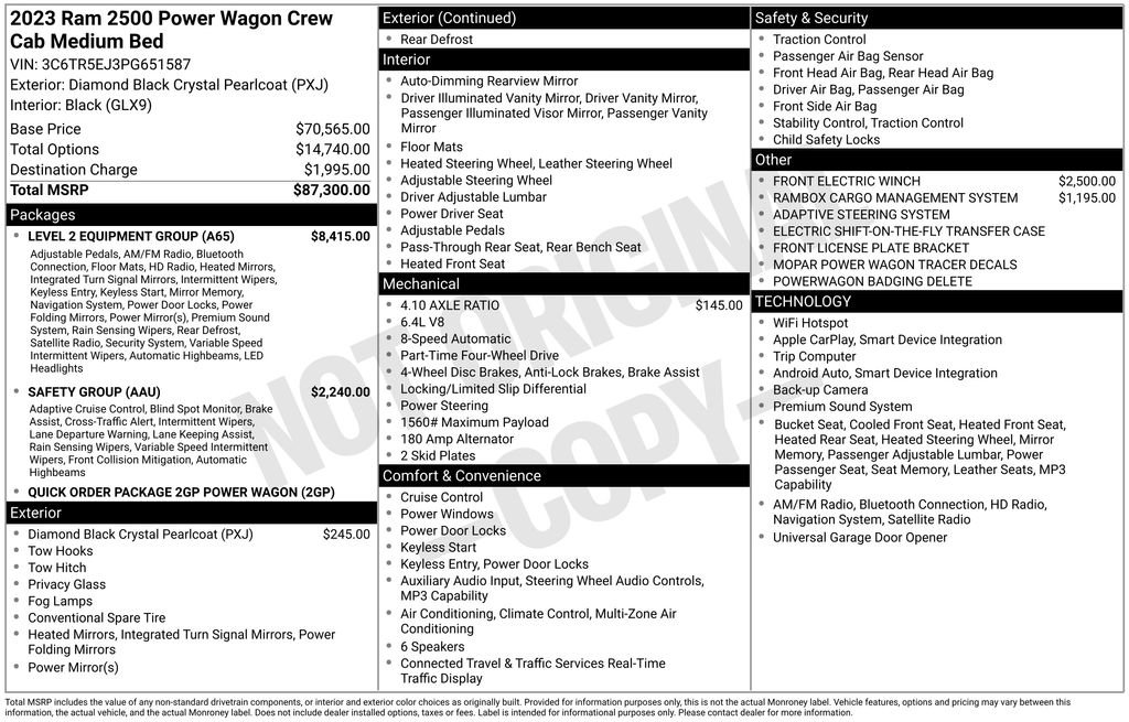 Used 2023 RAM 2500 Power Wagon w/ Level 2 Equipment Group image 87