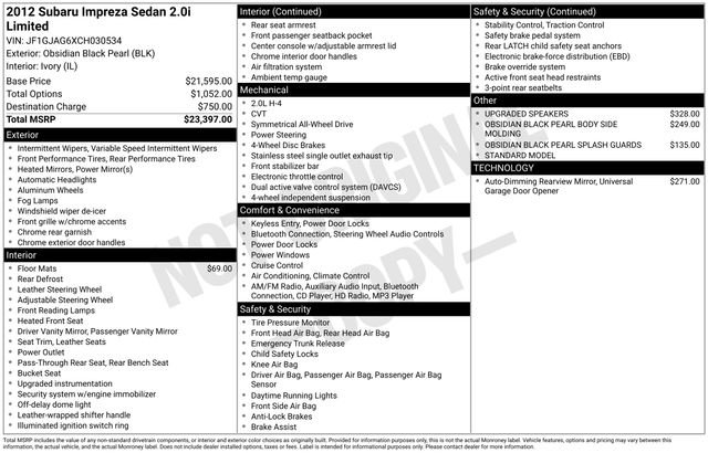 Used 2012 Subaru Impreza 2.0i Limited image 36