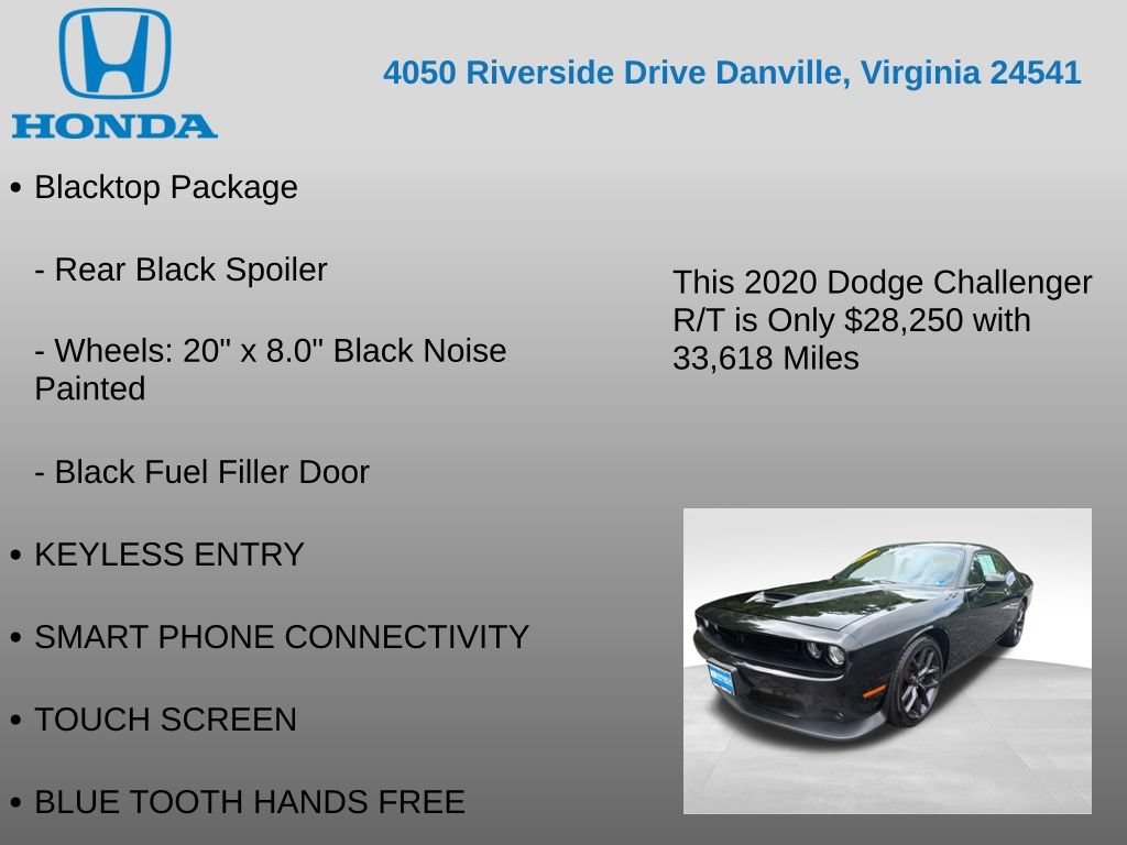 Used 2020 Dodge Challenger R/T w/ Blacktop Package RWD image 12