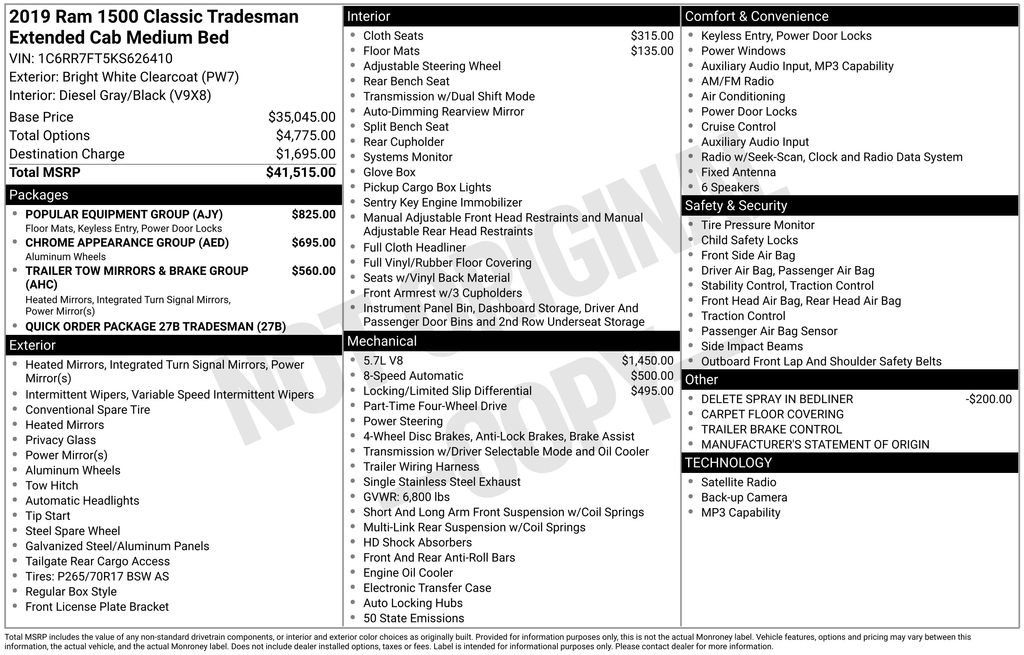 Used 2019 RAM 1500 Tradesman w/ Popular Equipment Group image 15